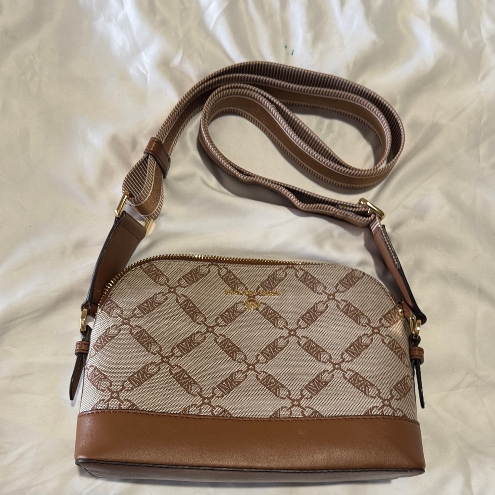 Michael Kors Brown and Tan Crossbody Bag